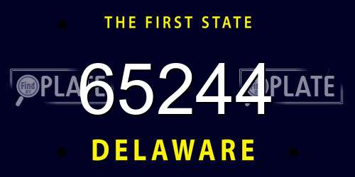 65244 Delaware License Plate