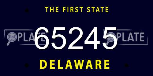 65245 Delaware License Plate