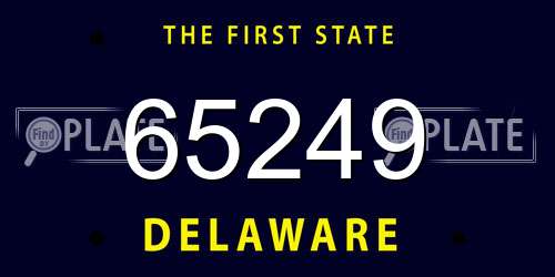 65249 Delaware License Plate