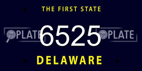 6525 Delaware License Plate