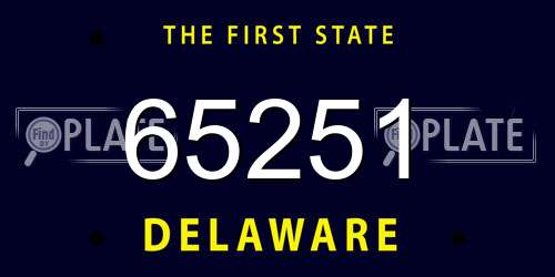 65251 Delaware License Plate