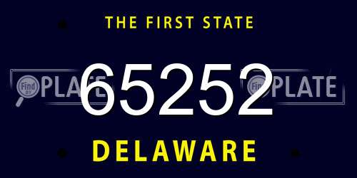65252 Delaware License Plate