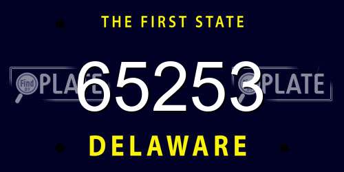 65253 Delaware License Plate