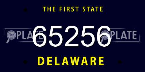 65256 Delaware License Plate