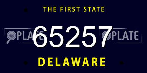 65257 Delaware License Plate