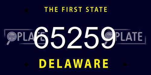 65259 Delaware License Plate