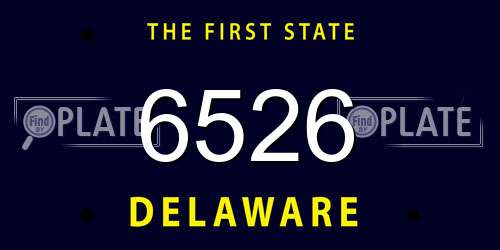 6526 Delaware License Plate
