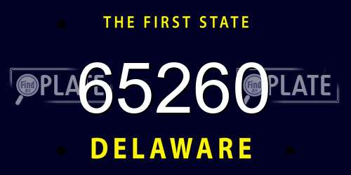 65260 Delaware License Plate