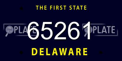 65261 Delaware License Plate