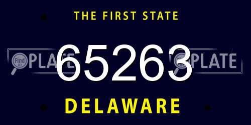 65263 Delaware License Plate