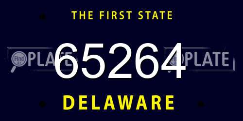 65264 Delaware License Plate