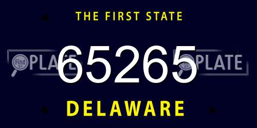 65265 Delaware License Plate