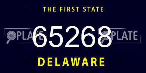 65268 Delaware License Plate