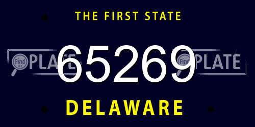 65269 Delaware License Plate