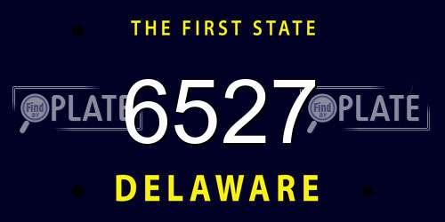 6527 Delaware License Plate