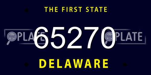 65270 Delaware License Plate