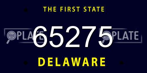 65275 Delaware License Plate