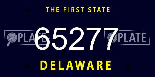 65277 Delaware License Plate