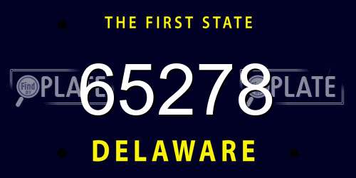 65278 Delaware License Plate