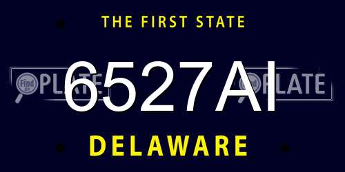6527AI Delaware License Plate