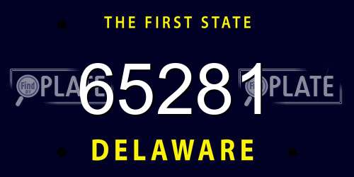 65281 Delaware License Plate