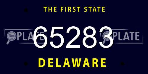 65283 Delaware License Plate