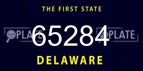 65284 Delaware License Plate
