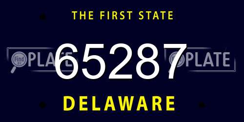 65287 Delaware License Plate