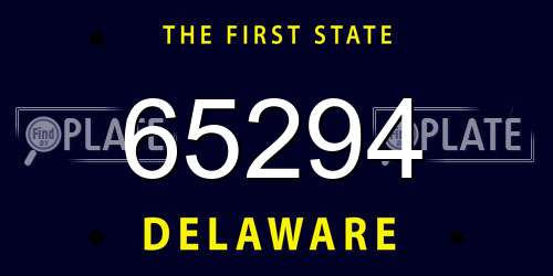 65294 Delaware License Plate