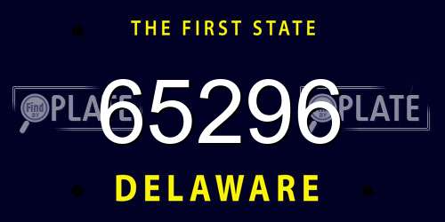 65296 Delaware License Plate