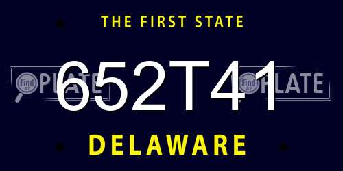 652T41 Delaware License Plate