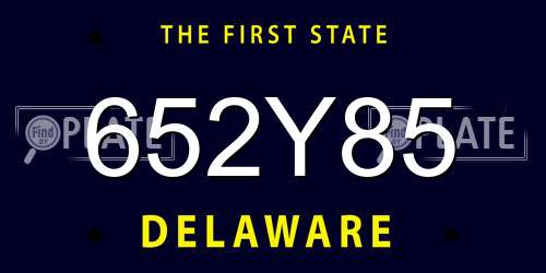 652Y85 Delaware License Plate