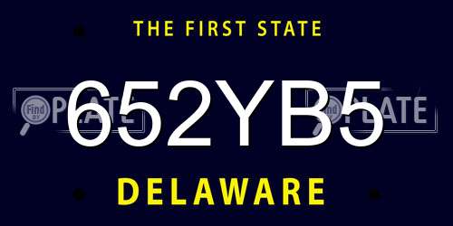 652YB5 Delaware License Plate