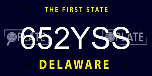 652YSS Delaware License Plate