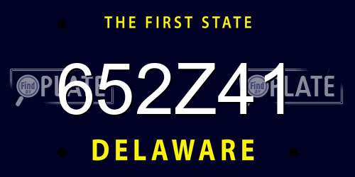 652Z41 Delaware License Plate