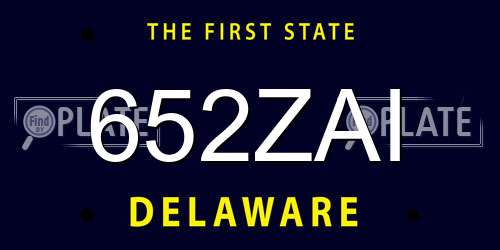 652ZAI Delaware License Plate