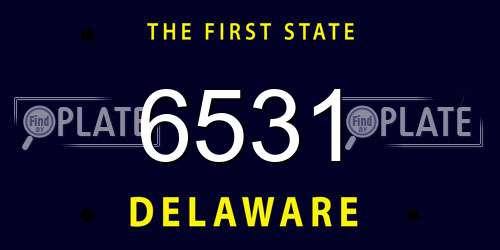 6531 Delaware License Plate