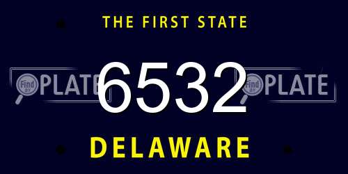 6532 Delaware License Plate