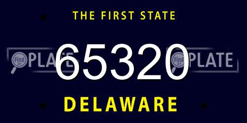 65320 Delaware License Plate