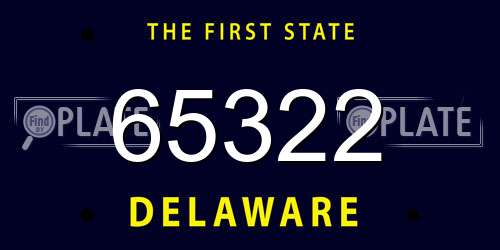 65322 Delaware License Plate