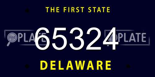 65324 Delaware License Plate