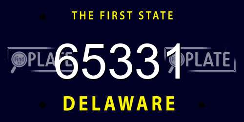 65331 Delaware License Plate