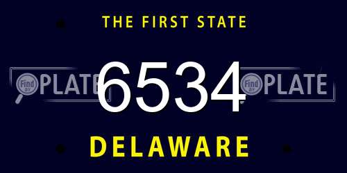 6534 Delaware License Plate