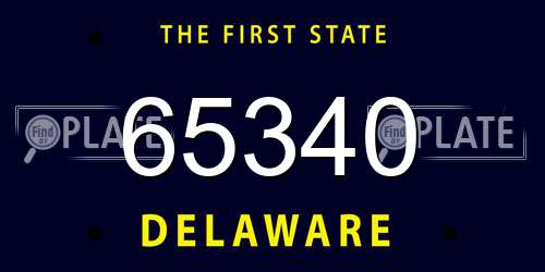 65340 Delaware License Plate