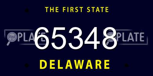 65348 Delaware License Plate