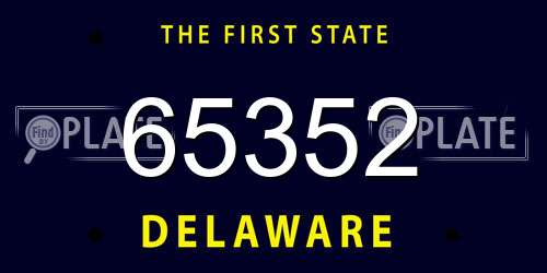 65352 Delaware License Plate