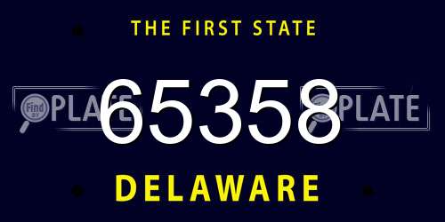 65358 Delaware License Plate
