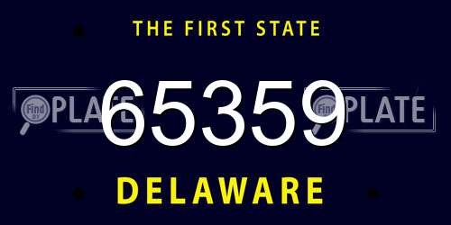 65359 Delaware License Plate