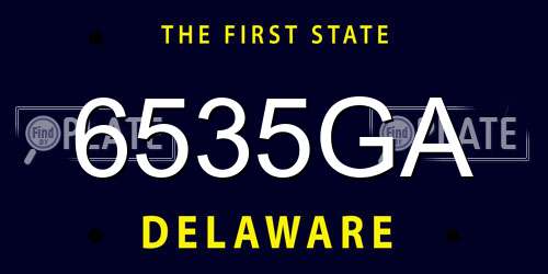 6535GA Delaware License Plate
