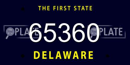 65360 Delaware License Plate